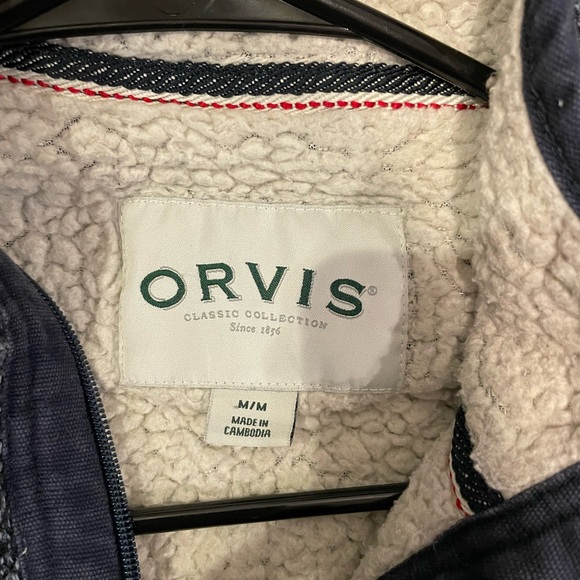 Men's Orvis Navy Blue QuarterZip Sweater - Picture 4 of 4